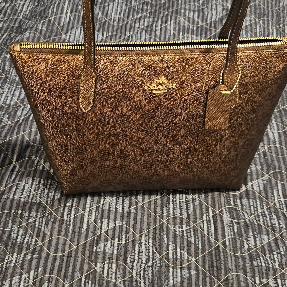 Coach Brown Signature Tote Bag